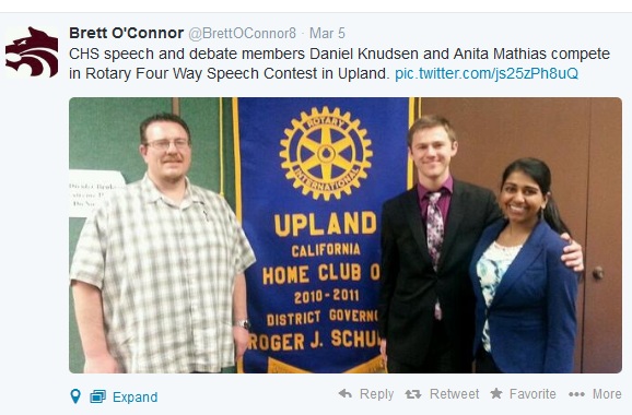 Dr. OConnor updates his Twitter account with CHS news. 