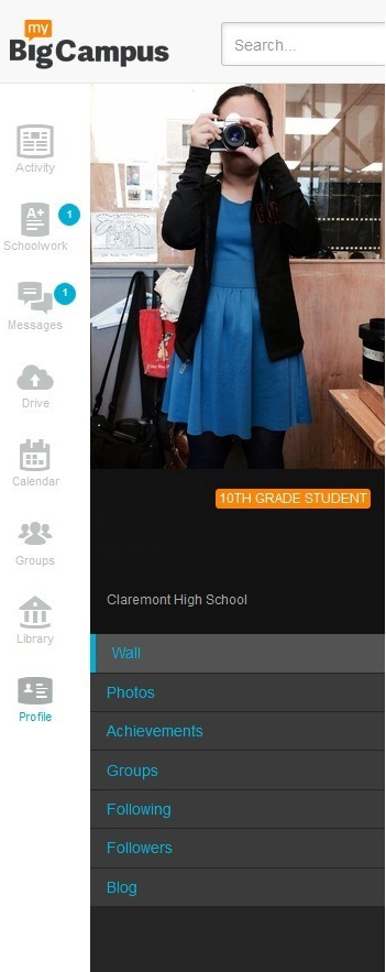 Students can create profiles, message teachers and peers, upload documents, and more on the website. Part of the homepage is shown above.