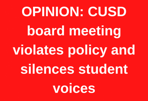 CUSD board meeting violates policy and silences student voices