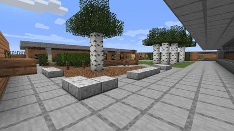 A screenshot of senior Eli Kupetz's Minecraft replica of the CHS 500s quad. (image courtesy of Eli Kupetz)