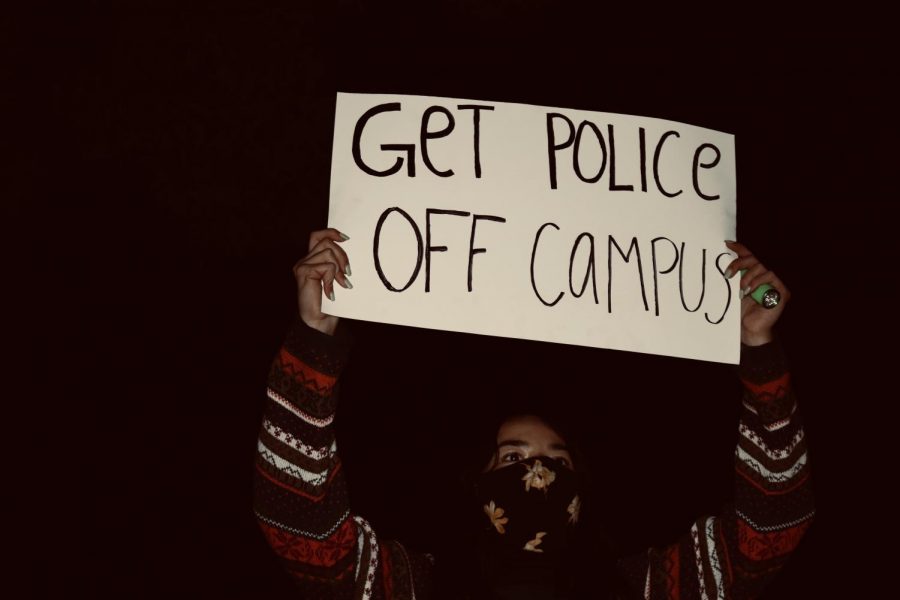 Students protest for the removal of school resource officer