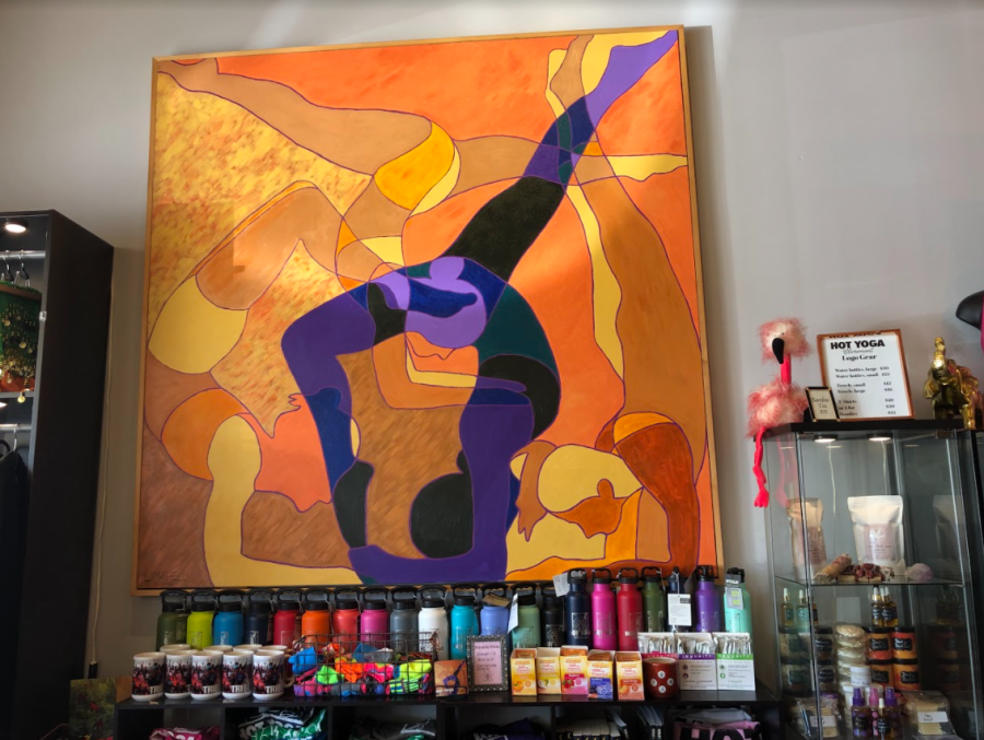 Hot Yoga Claremonts featured symbol as seen in the entry shop.